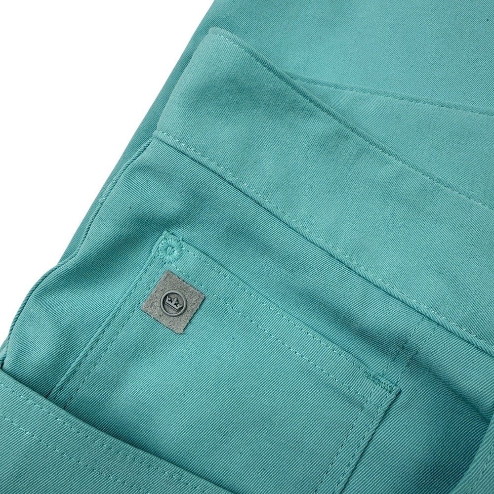 Peter Millar Men's Teal Golf Chinos Pants Size 40x30 Flat Front Polyester - Picture 3 of 8